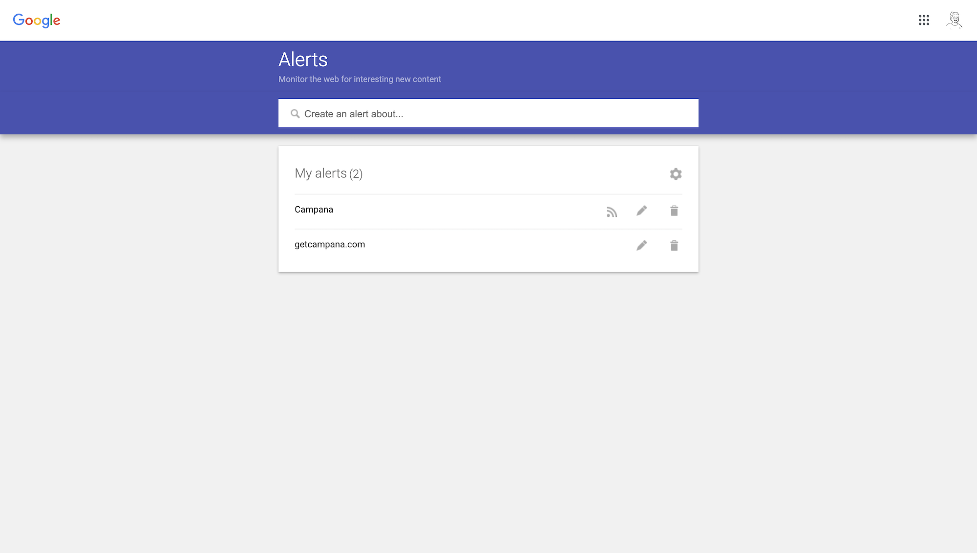 Here is what Google Alerts looks like in 2024